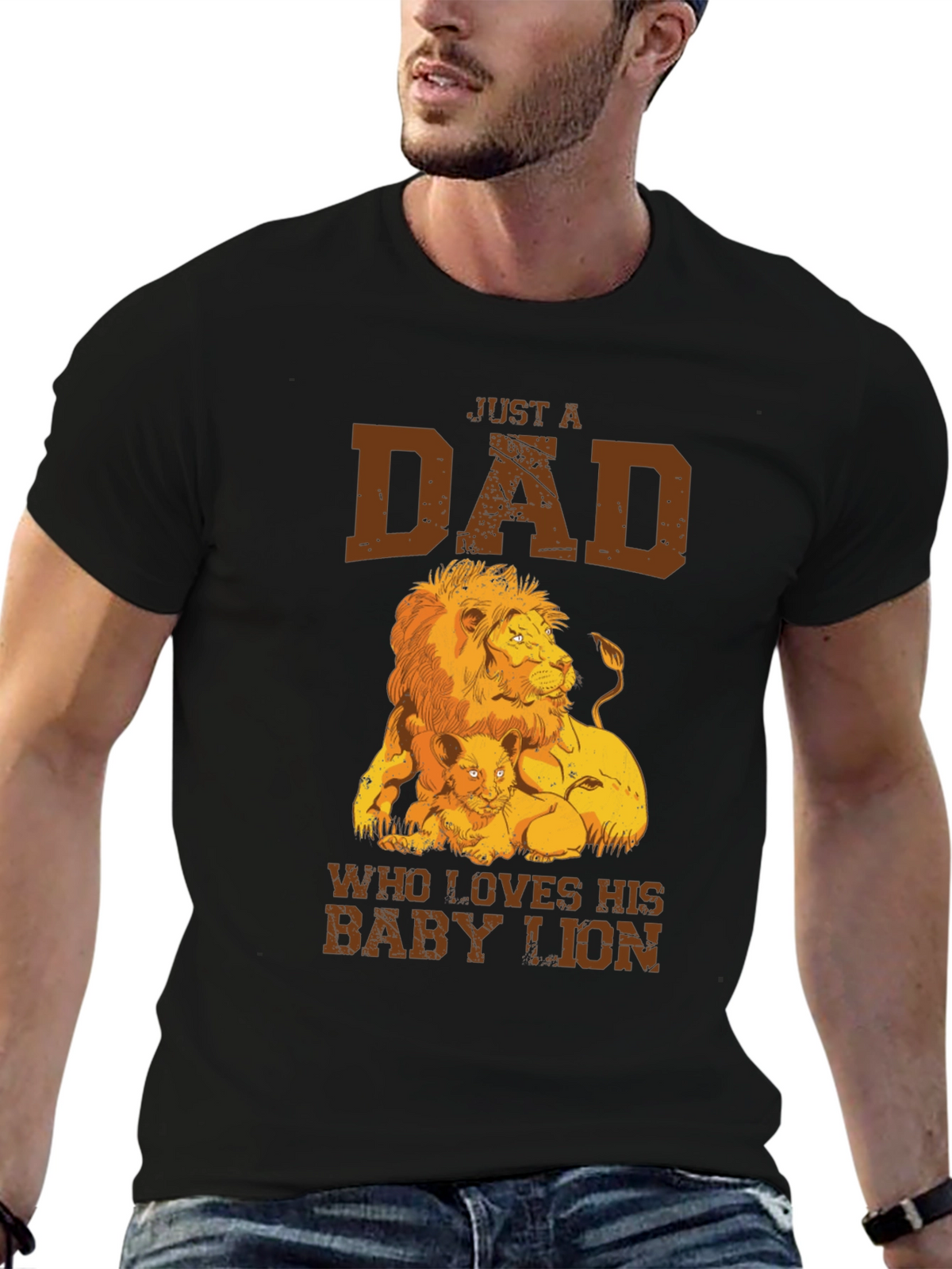 Just a Dad Who Loves His Baby Lion T-Shirt