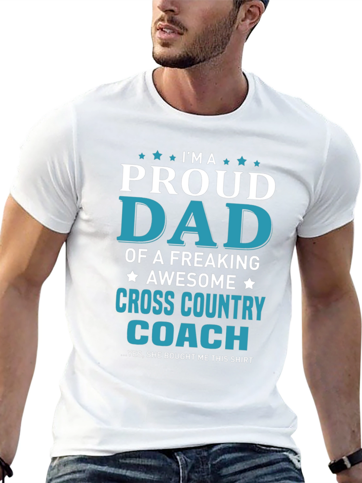 Proud Dad Cross Country Coach Graphic T-Shirt
