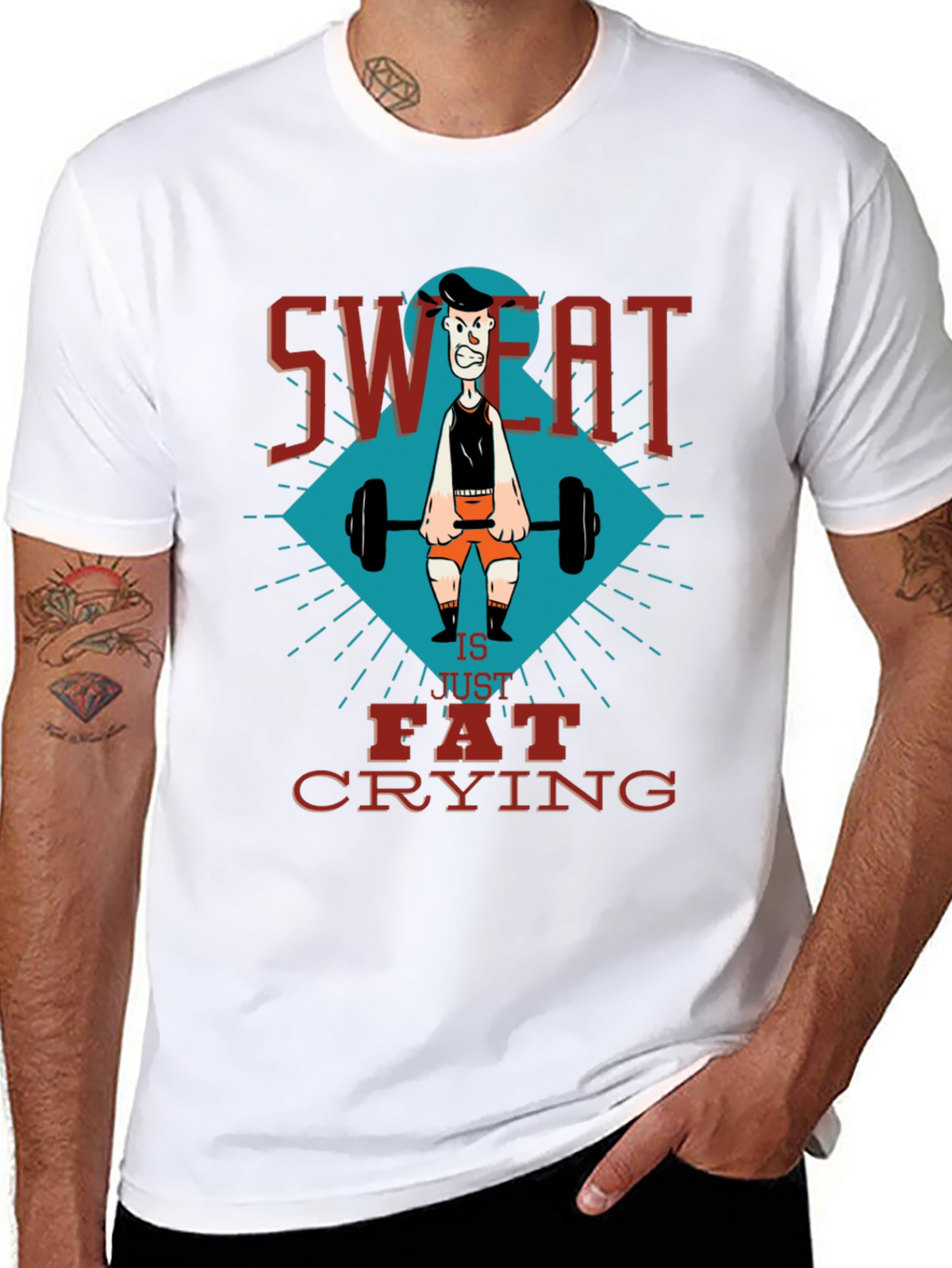 Sweat is Fat Crying Gym T-Shirt