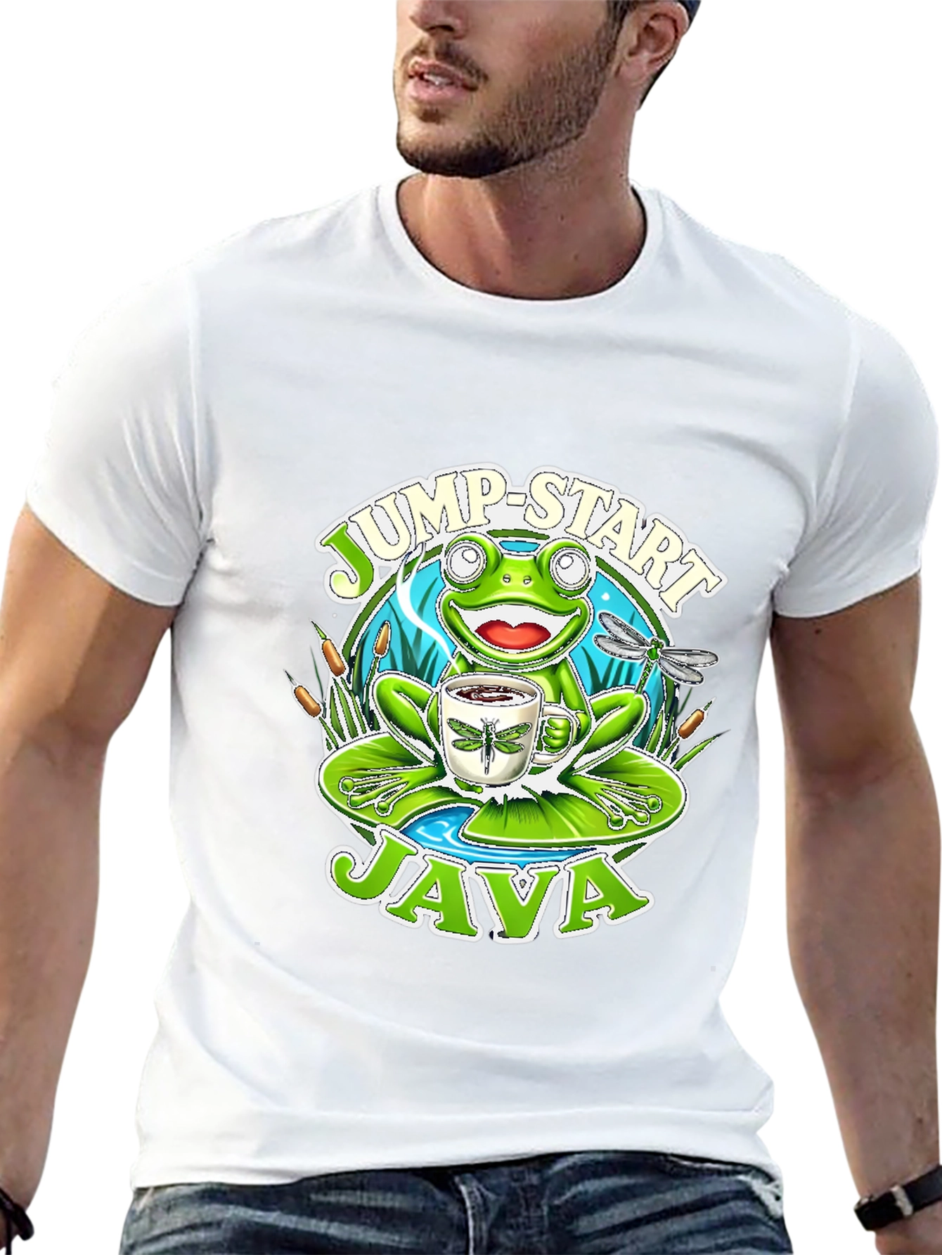 Jump-Start Java Frog Graphic T-Shirt