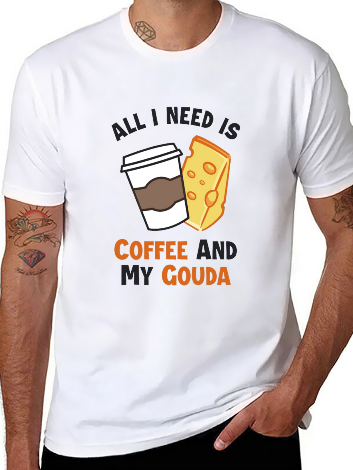 Coffee and Gouda T-Shirt - Funny Cheese Lover Tee