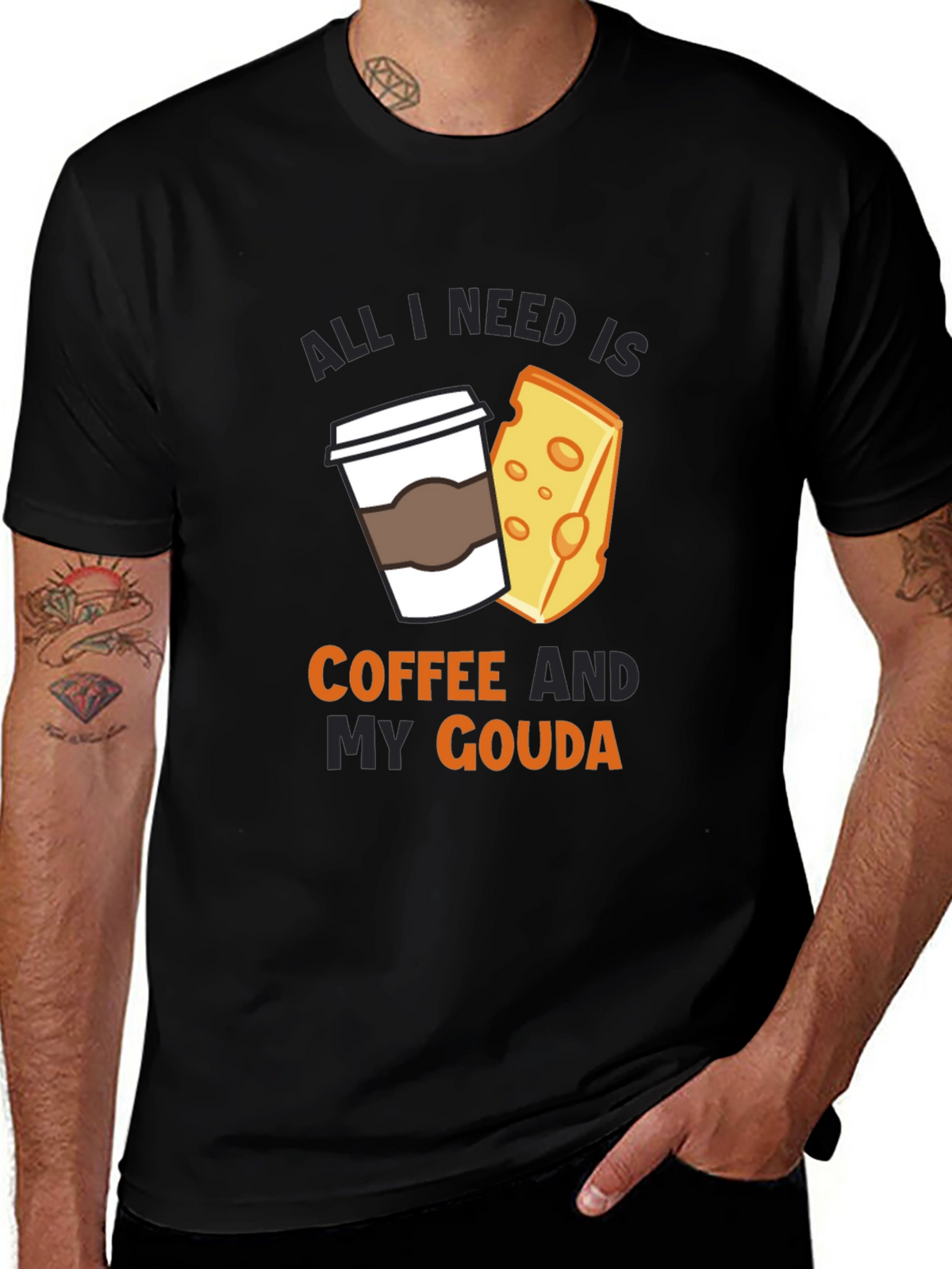 Coffee and Gouda T-Shirt - Funny Cheese Lover Tee