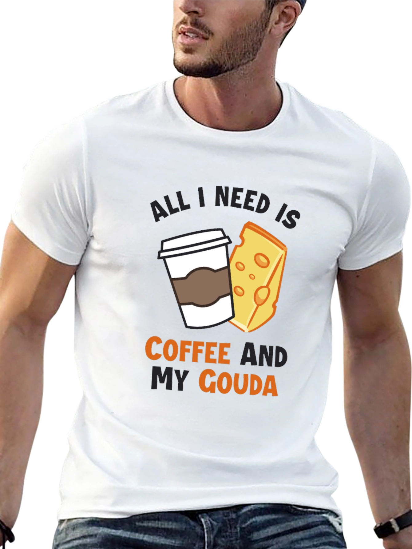 Coffee and Gouda T-Shirt - Funny Cheese Lover Tee