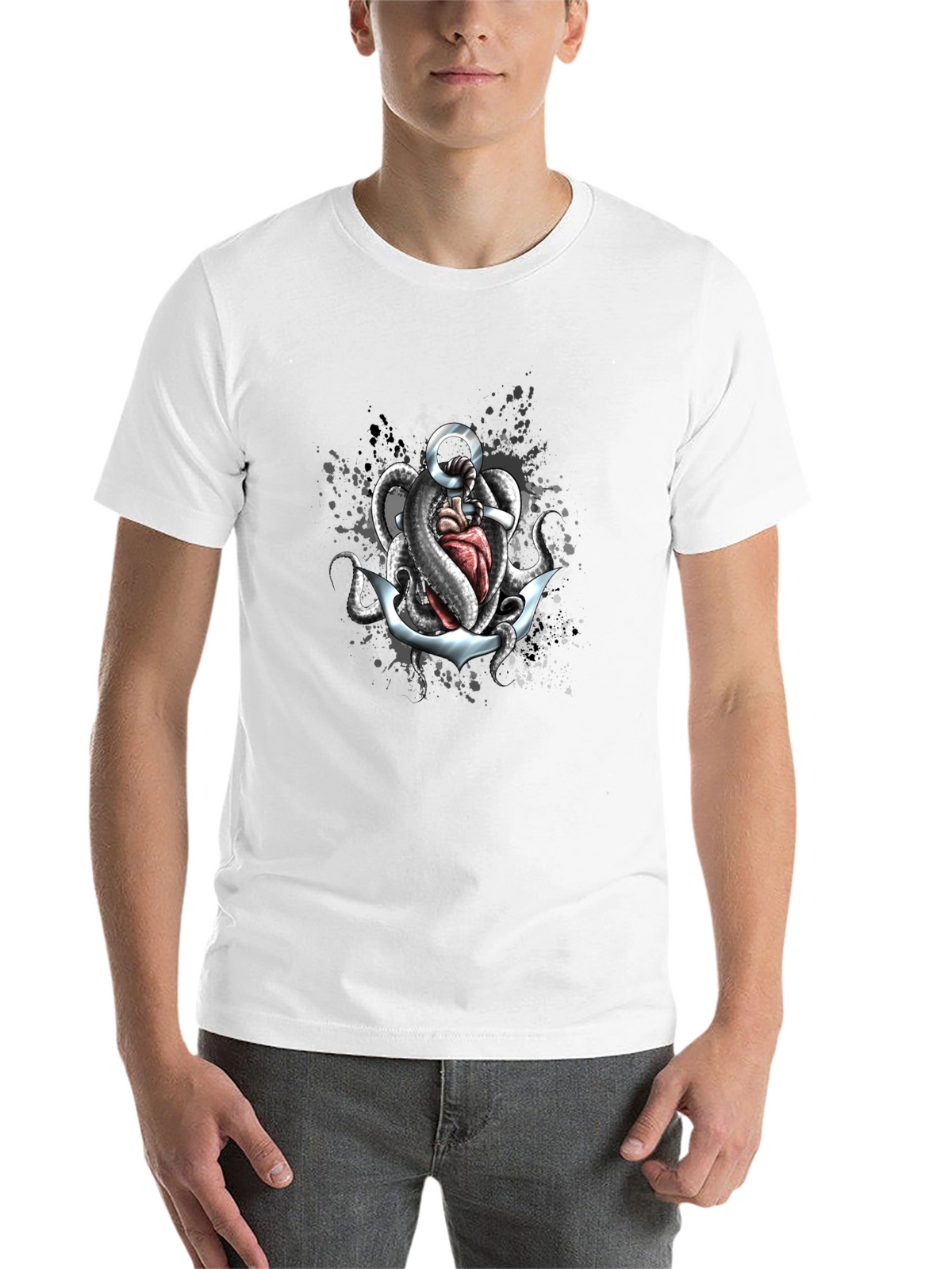 Anchor & Octopus T-Shirt - Unique Graphic Tee