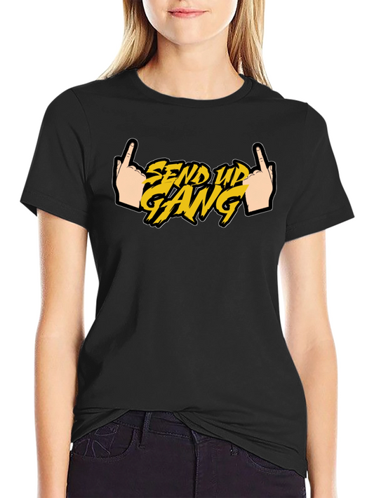 Send Up Gang Graphic Tee - Black Cotton T-Shirt