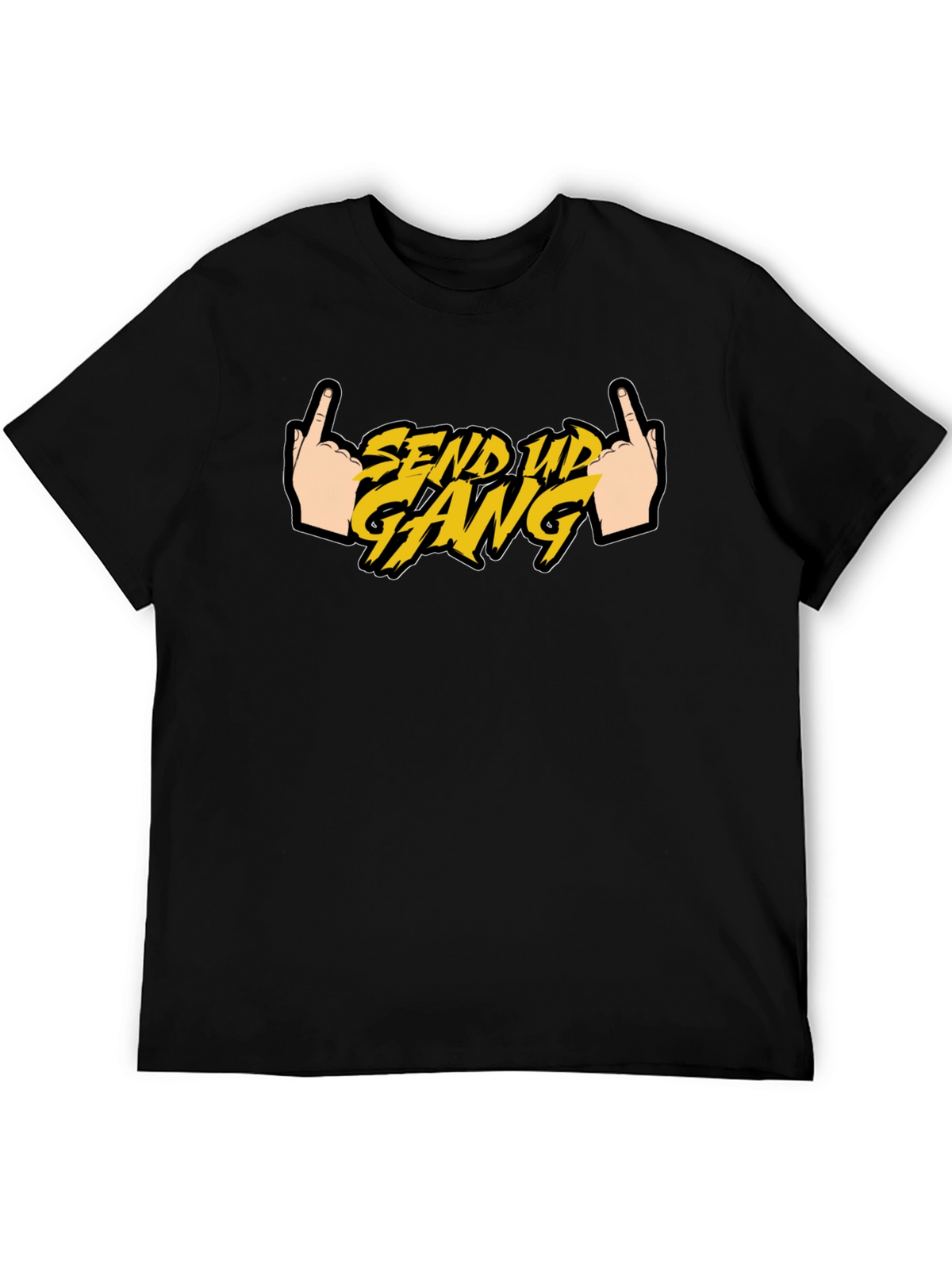 Send Up Gang Graphic Tee - Black Cotton T-Shirt