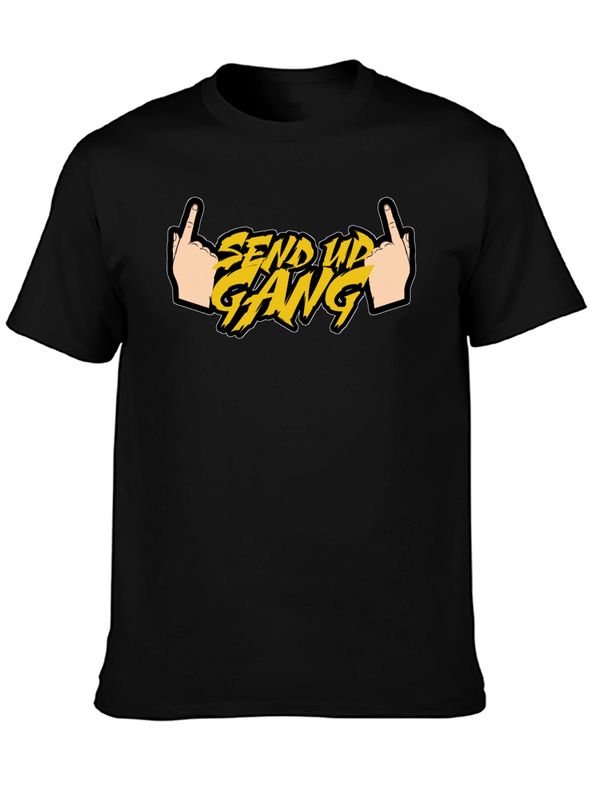Send Up Gang Graphic Tee - Black Cotton T-Shirt