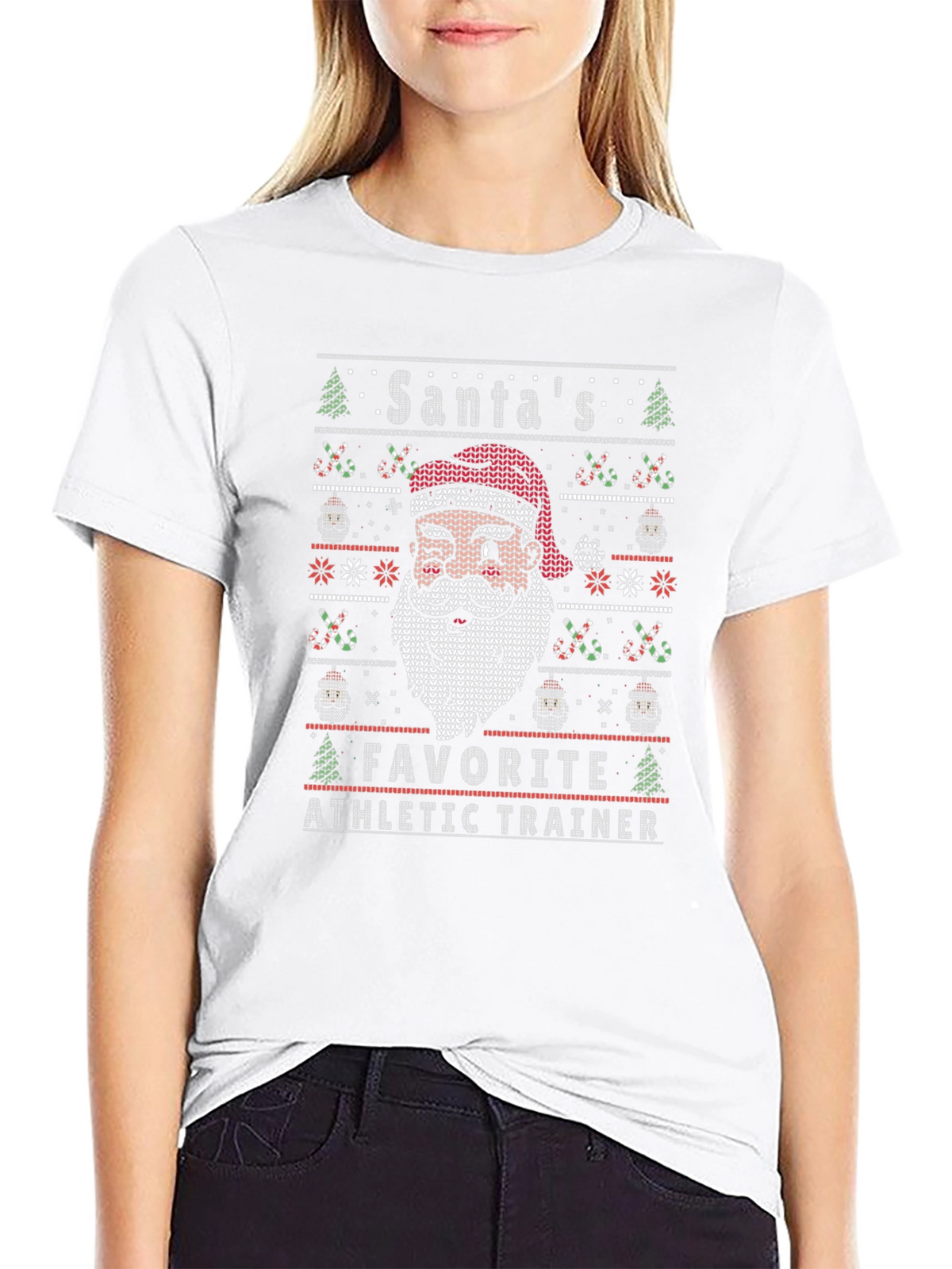 Santas Favorite Athletic Trainer Black T-Shirt