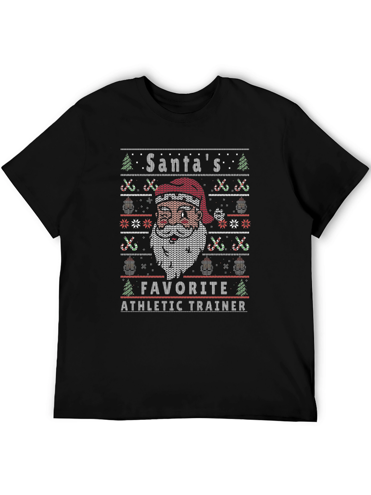 Santas Favorite Athletic Trainer Black T-Shirt