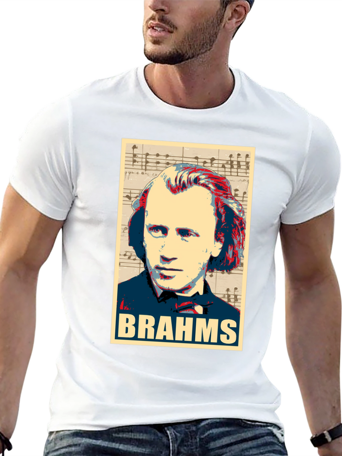 Johannes Brahms Portrait Graphic T-Shirt