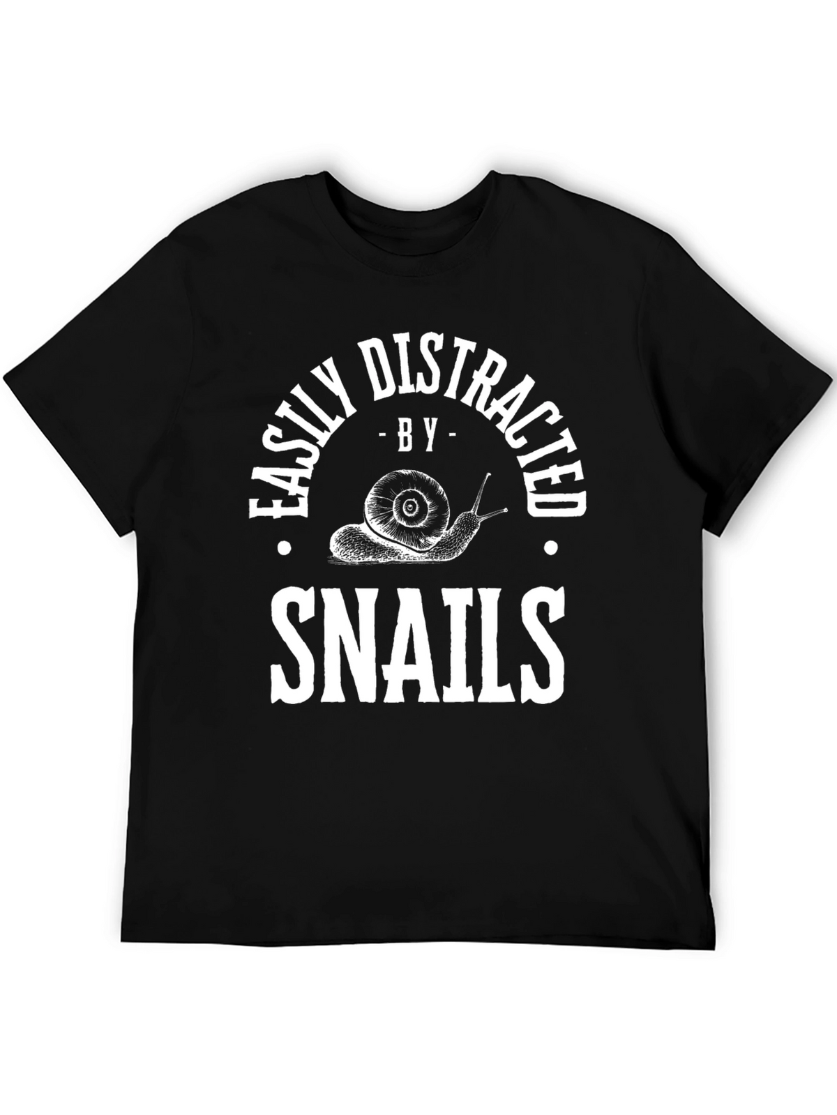 Easily Distracted By Snails Black T-Shirt