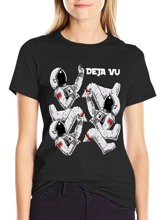 Deja Vu Astronaut Black T-Shirt