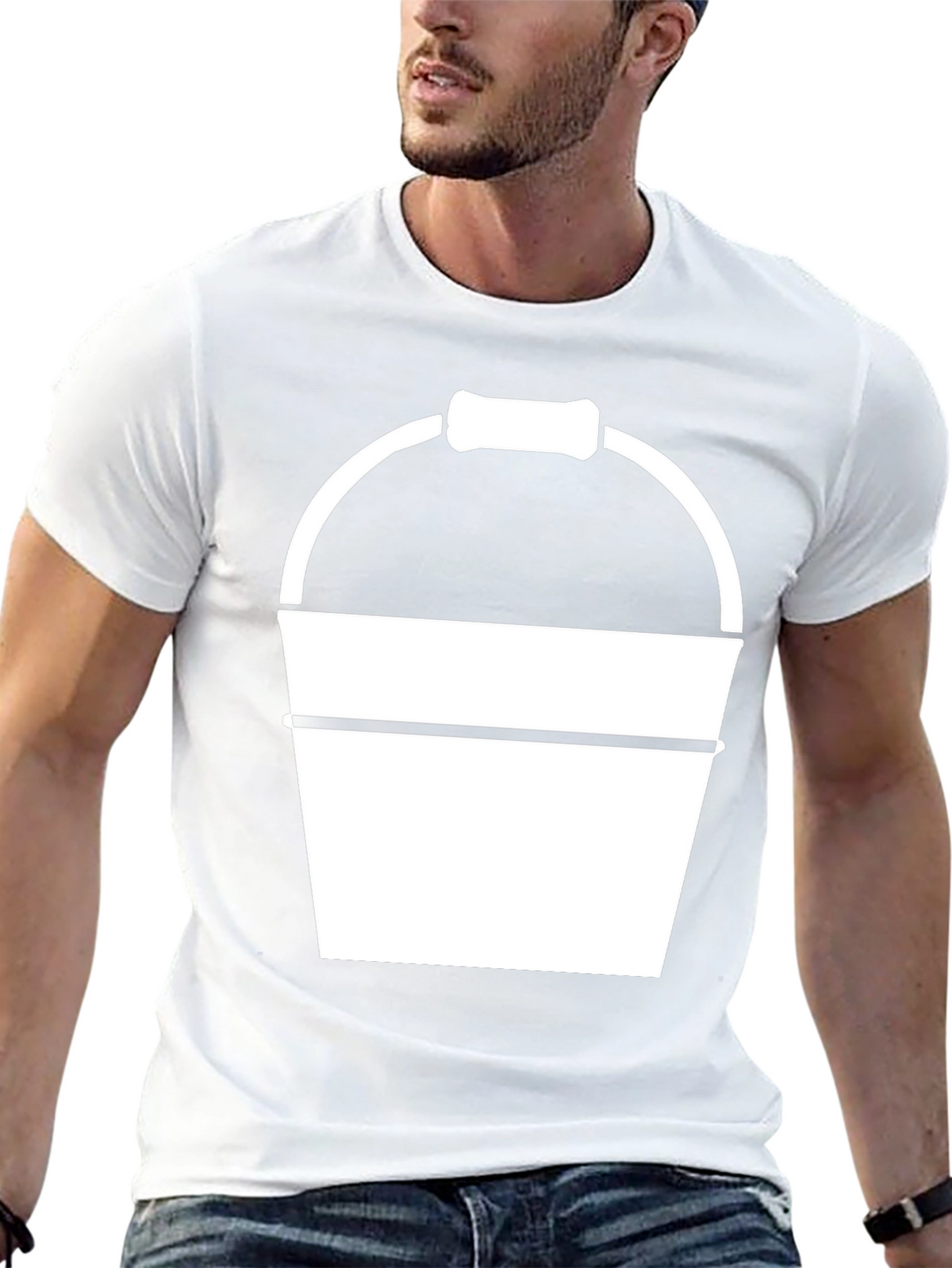Bucket Graphic Tee - Black Cotton T-Shirt