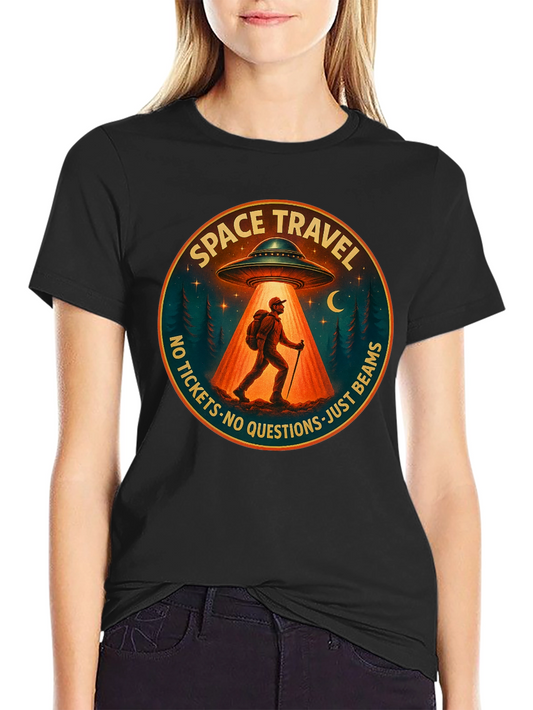 Space Travel UFO Abduction Graphic Tee