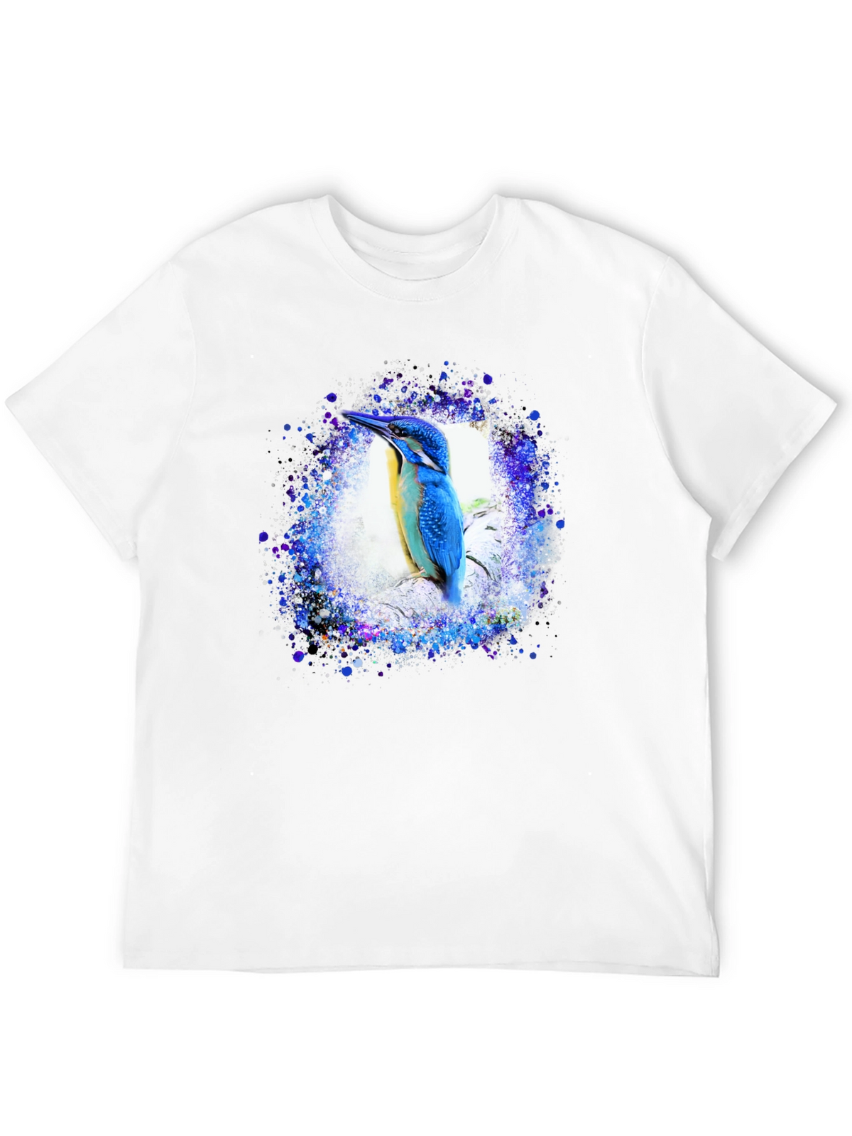 Kingfisher Bird Graphic Tee - Black T-Shirt