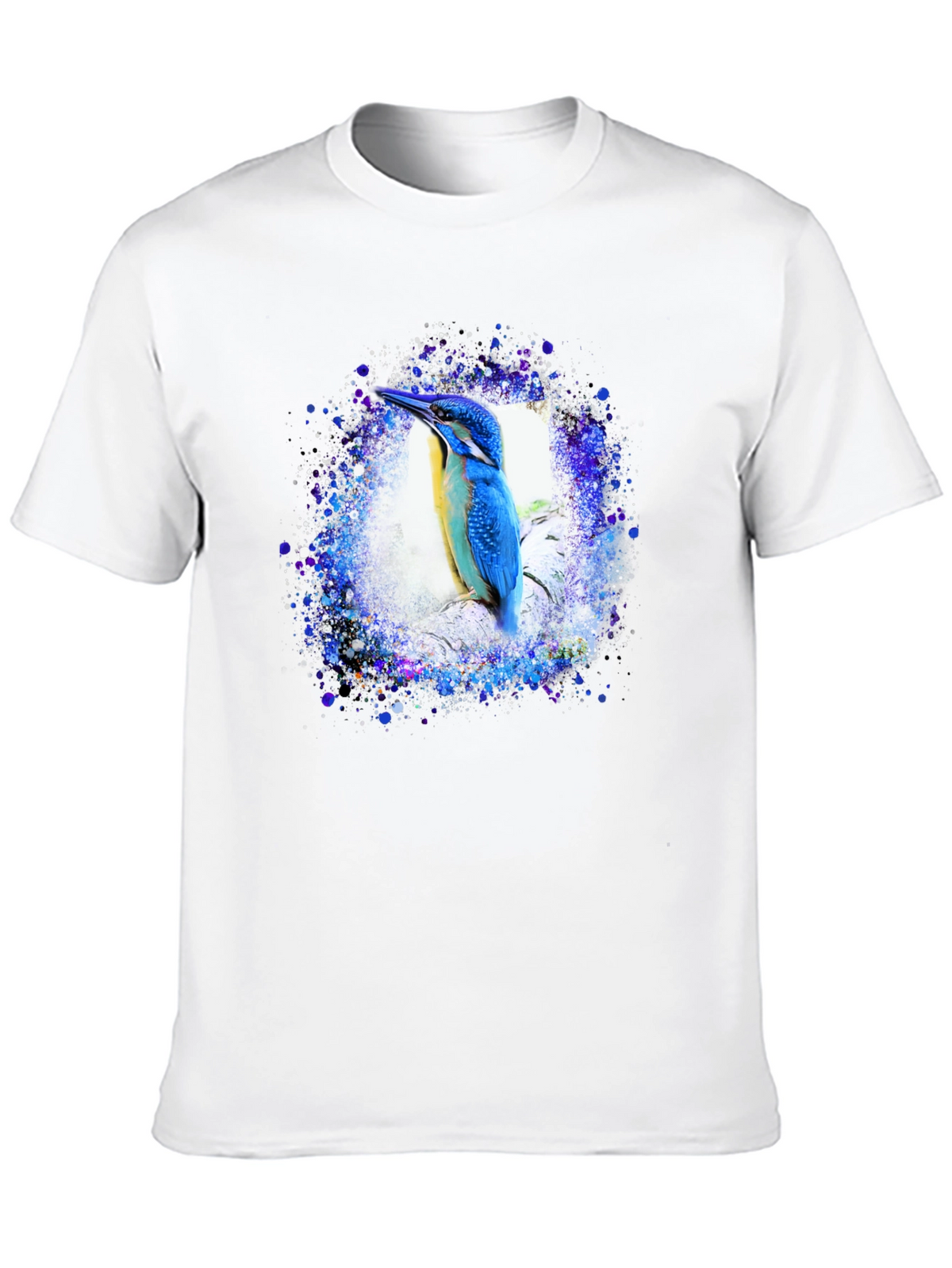 Kingfisher Bird Graphic Tee - Black T-Shirt