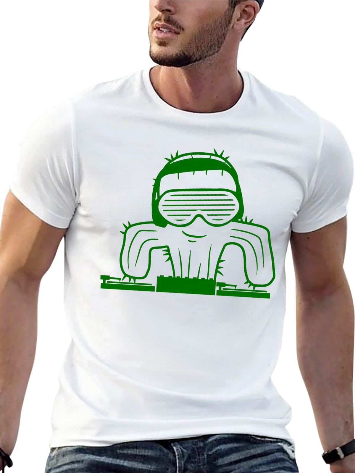 DJ Cactus Graphic T-Shirt - Cool & Unique Design