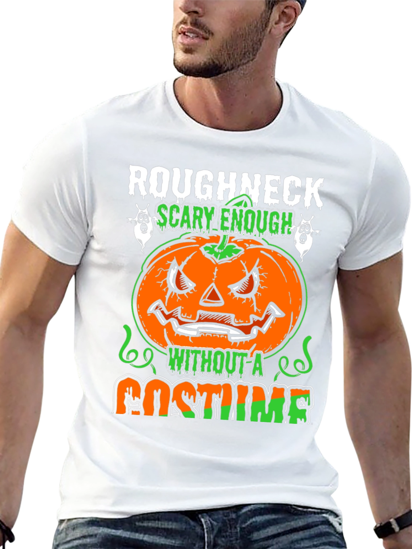 Roughneck Scary Enough Halloween T-Shirt