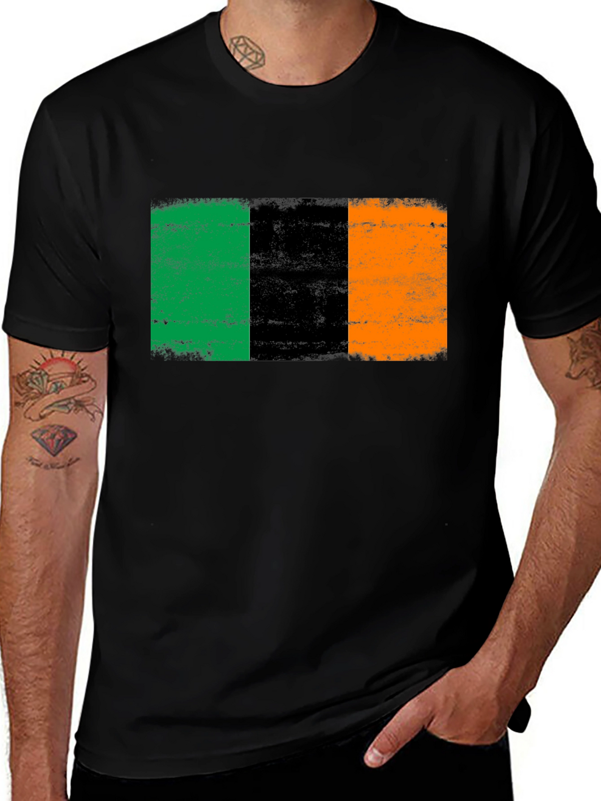 Irish Flag Graphic Tee - Black T-Shirt