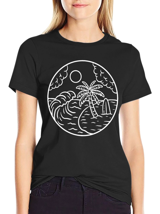 Tropical Paradise Graphic Tee - Black