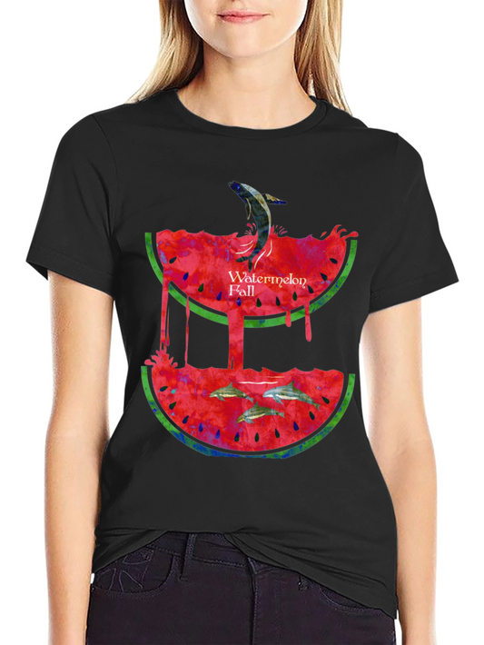 Watermelon Fall Graphic Print T-Shirt