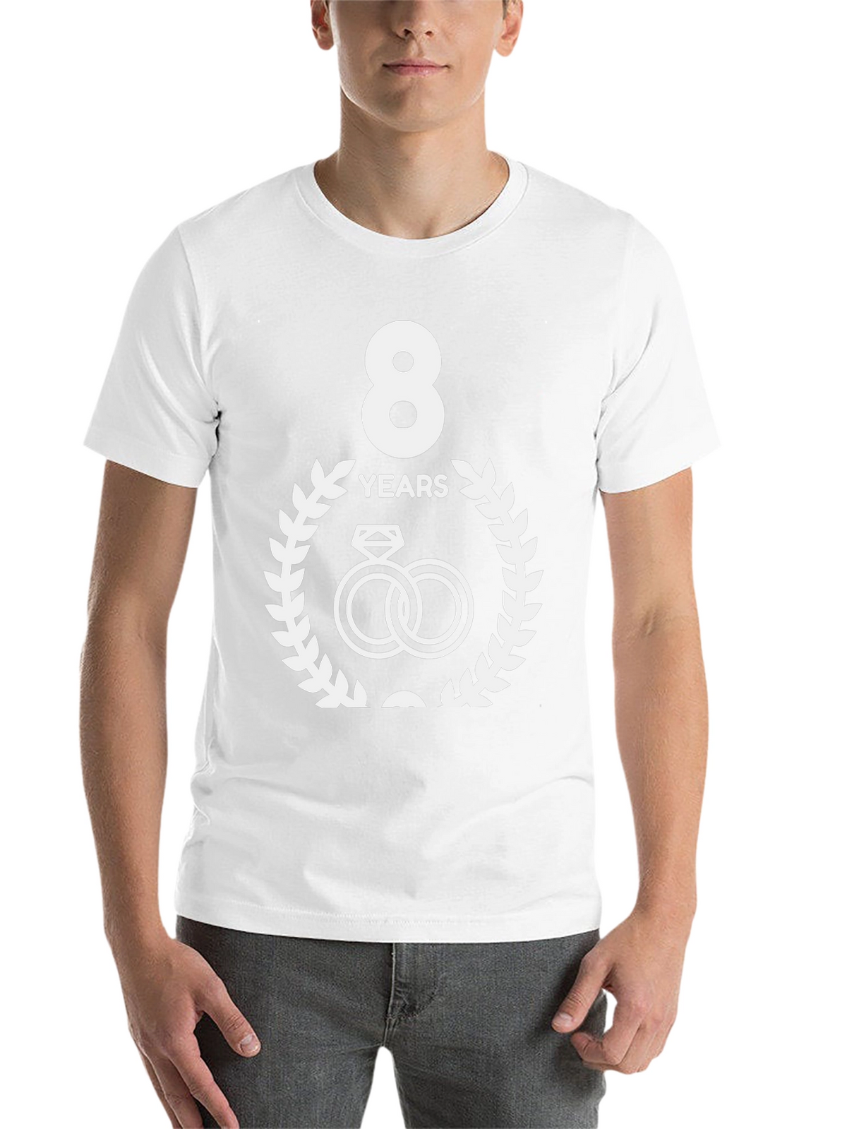 8th Anniversary T-Shirt - Wedding Rings Design