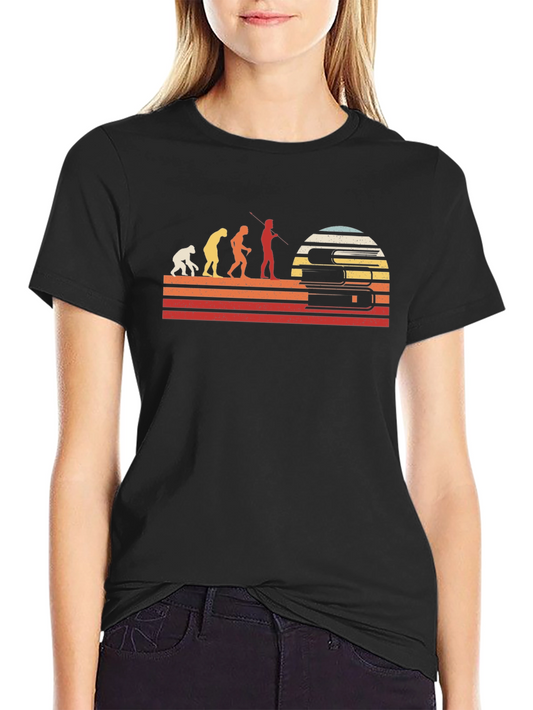 Evolution of Reader T-Shirt - Black Retro Design