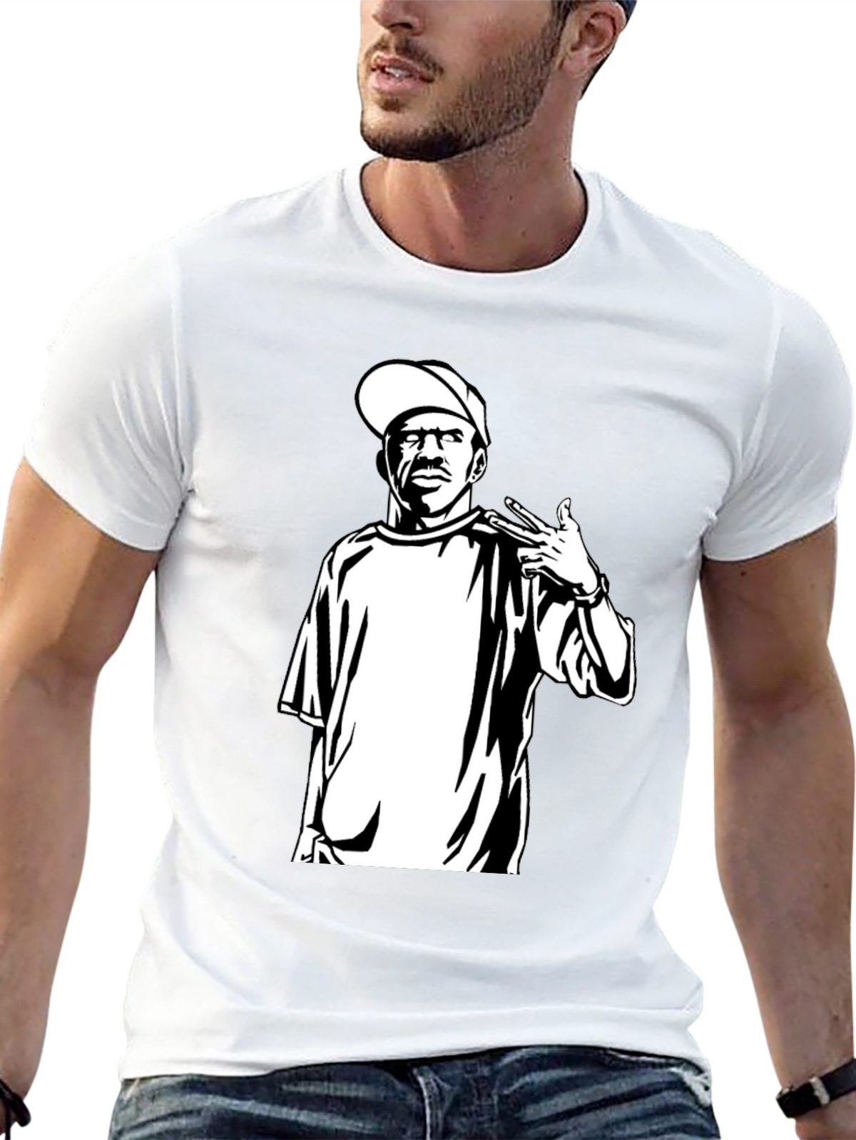 Black T-Shirt with Graphic Print