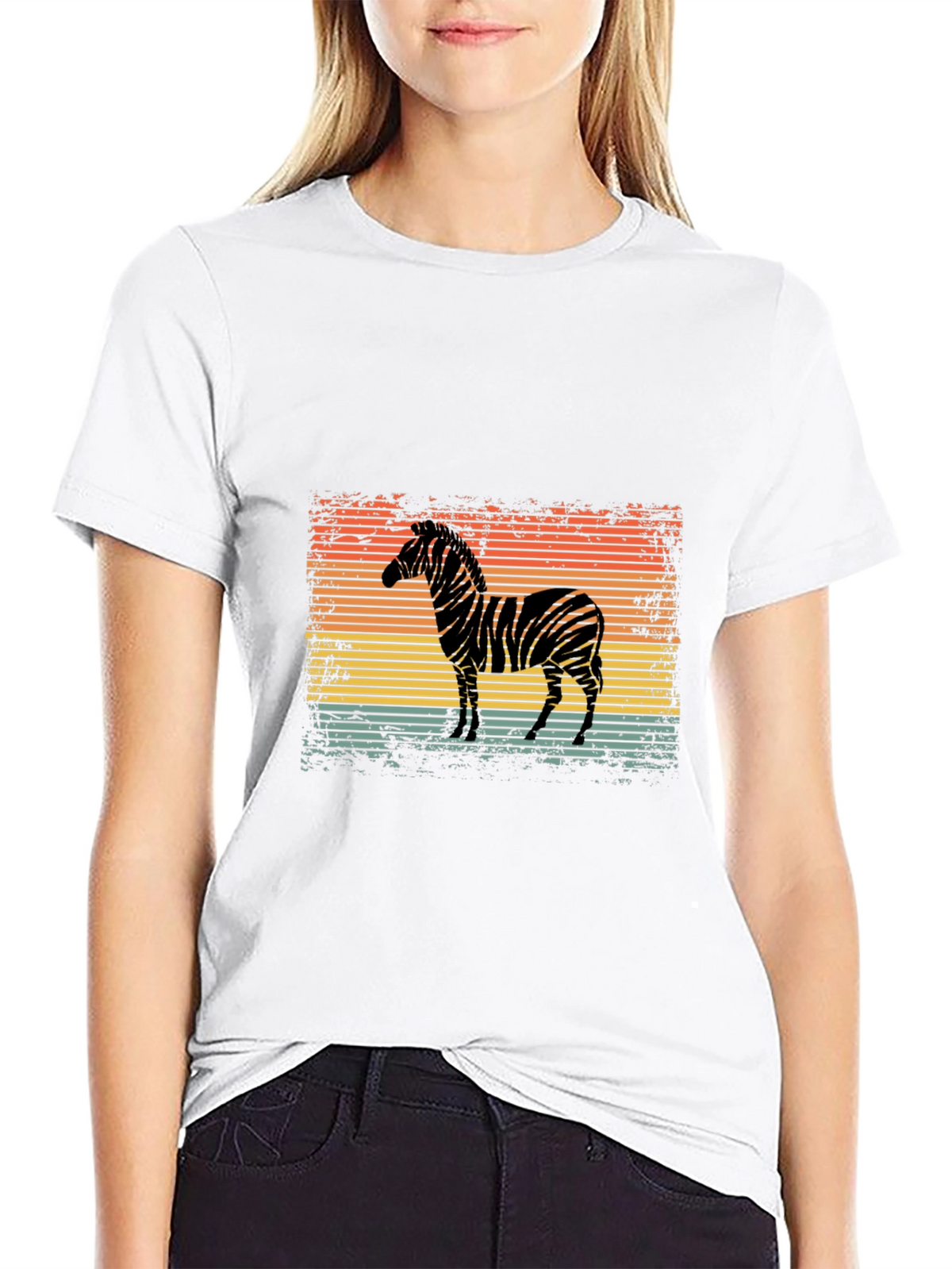 Retro Zebra Graphic T-Shirt - Cool Animal Design