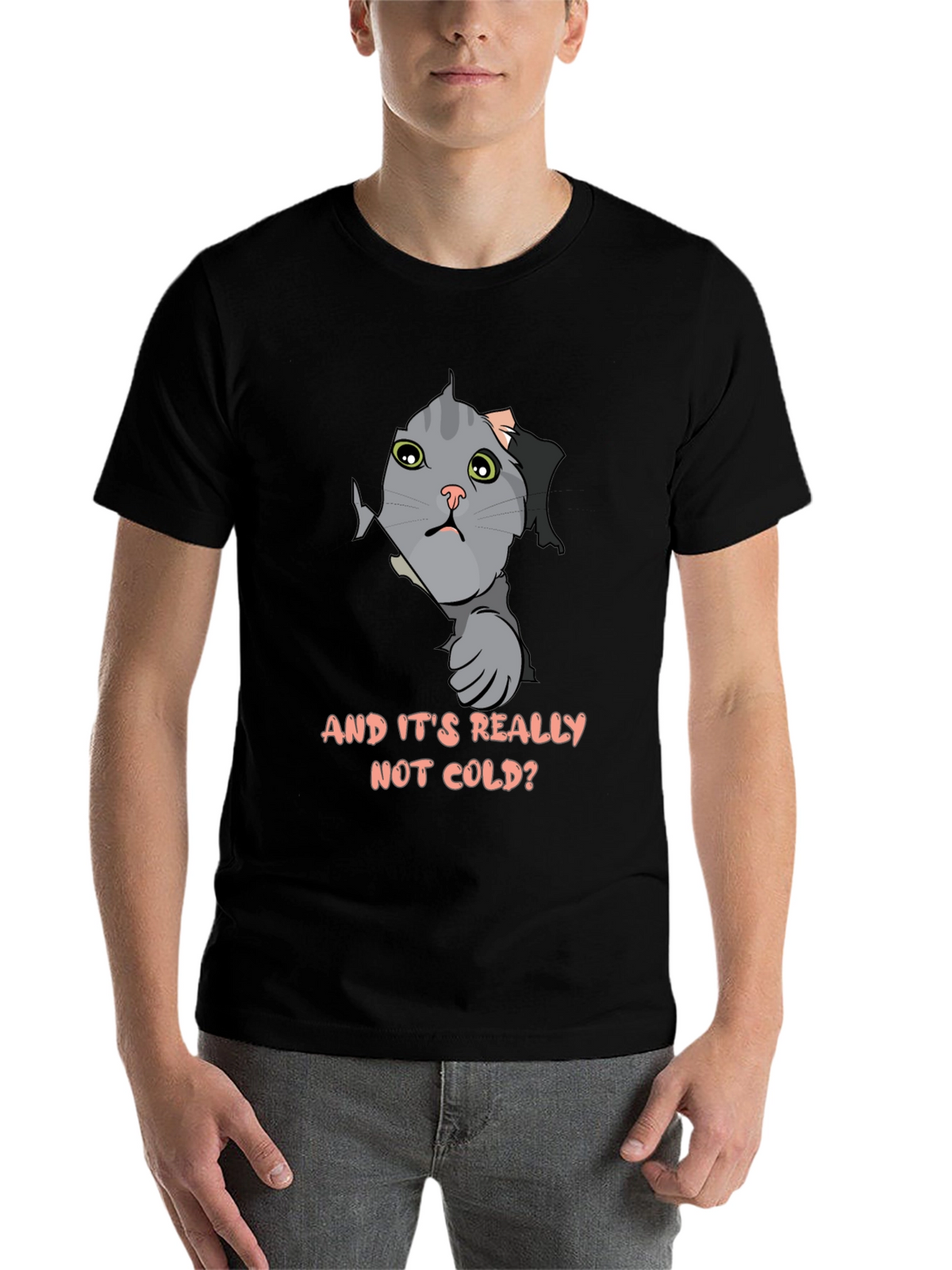 Cat Peek T-Shirt - Funny Kitten Design