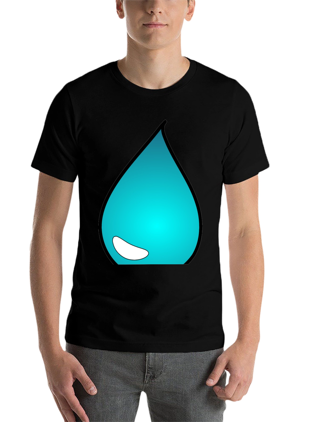Teal Drop Graphic Tee - Casual Style