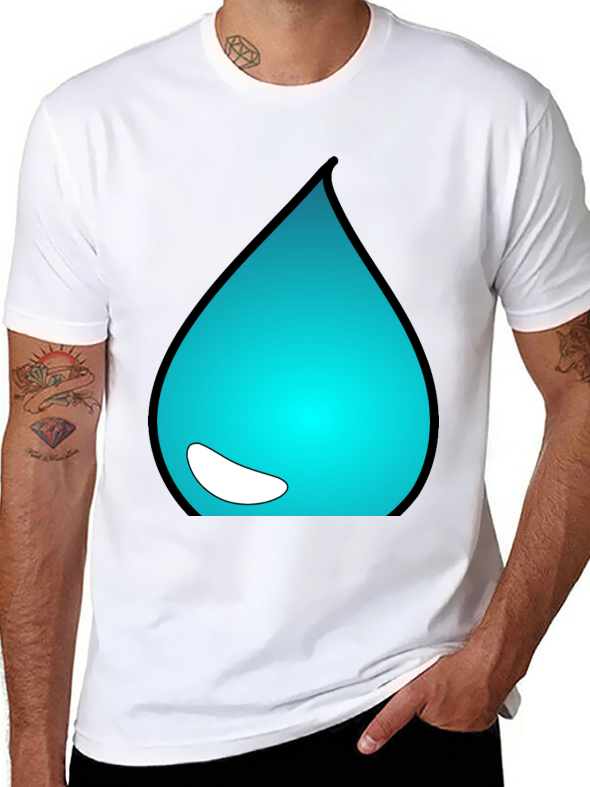 Teal Drop Graphic Tee - Casual Style
