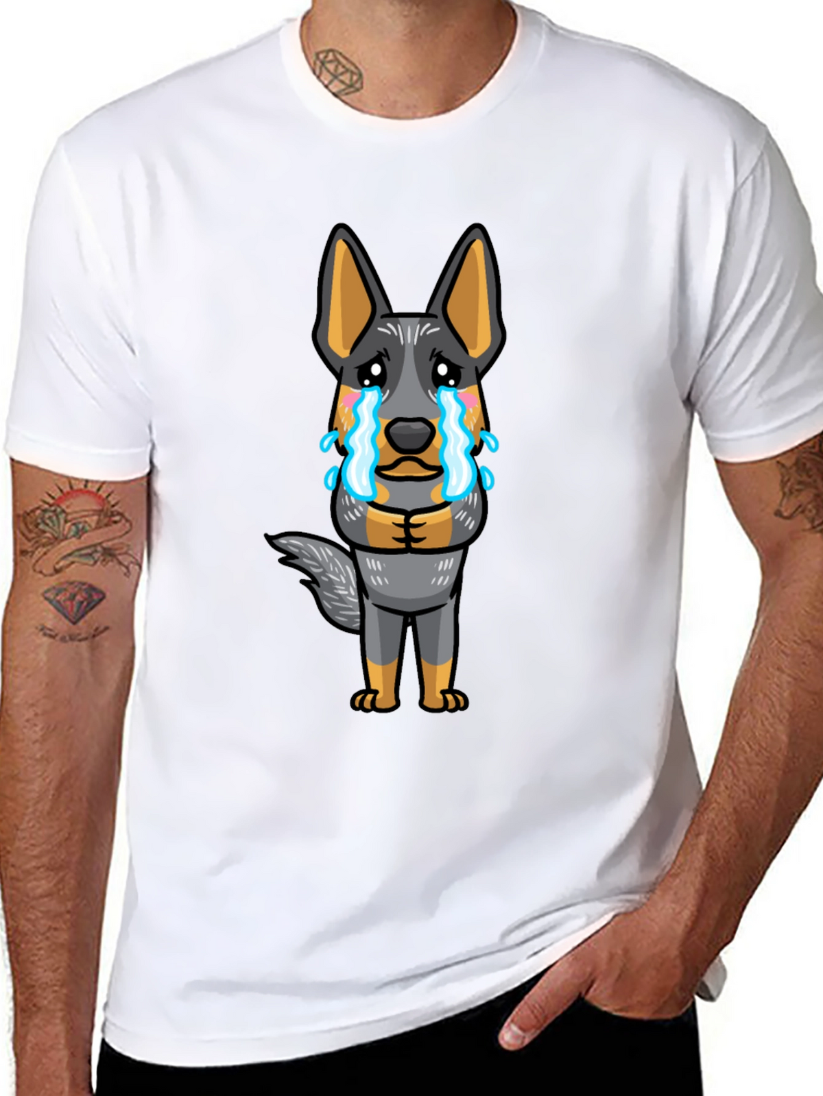 Sad Dog Cartoon Graphic Tee