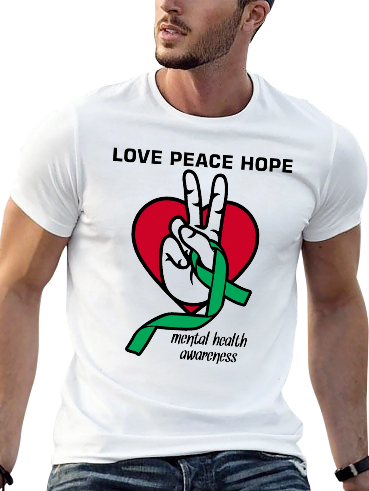 Love Peace Hope Mental Health Awareness T-Shirt