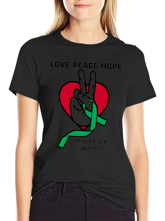 Love Peace Hope Mental Health Awareness T-Shirt