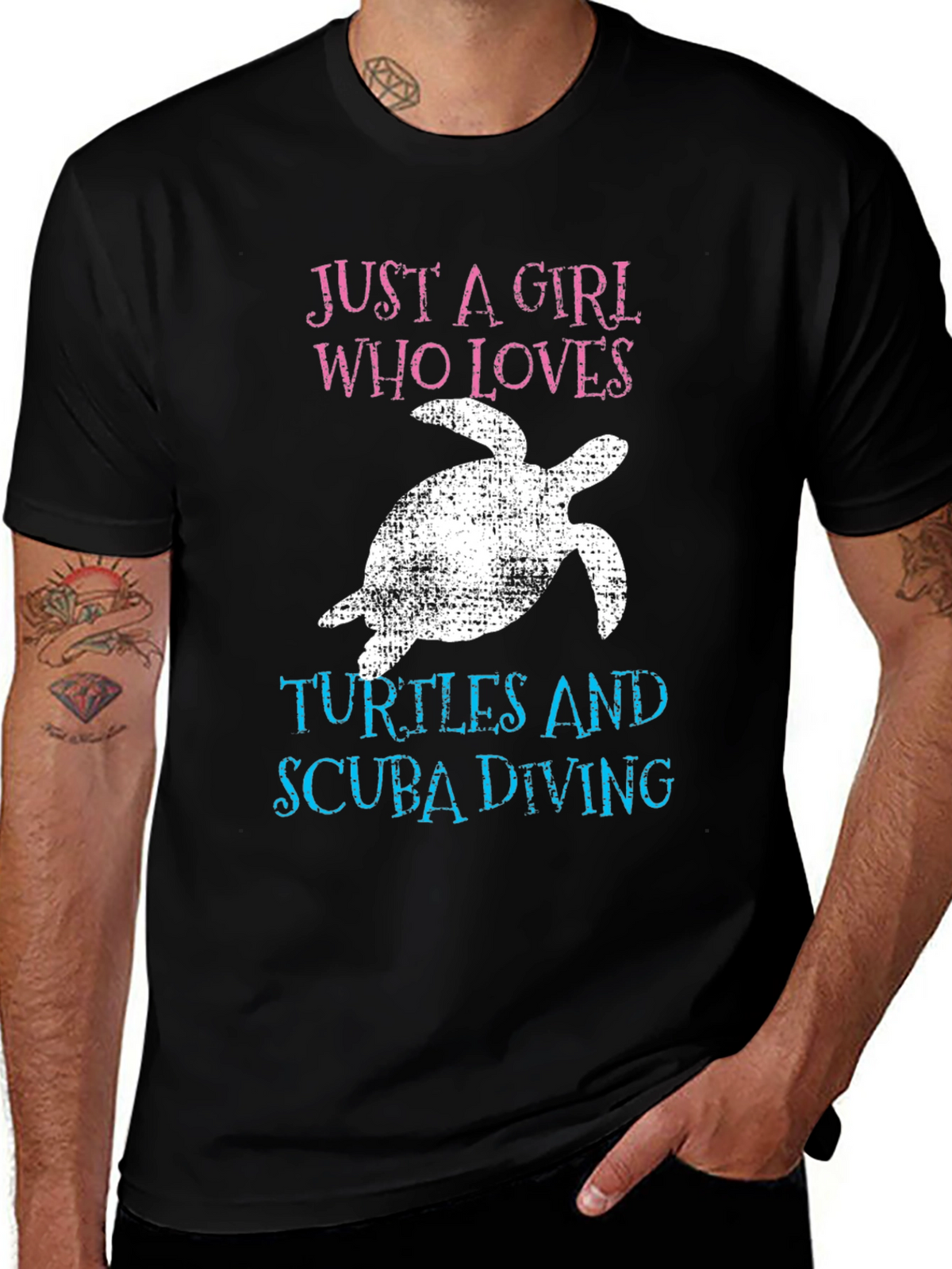 Girl Who Loves Turtles & Scuba Diving T-Shirt