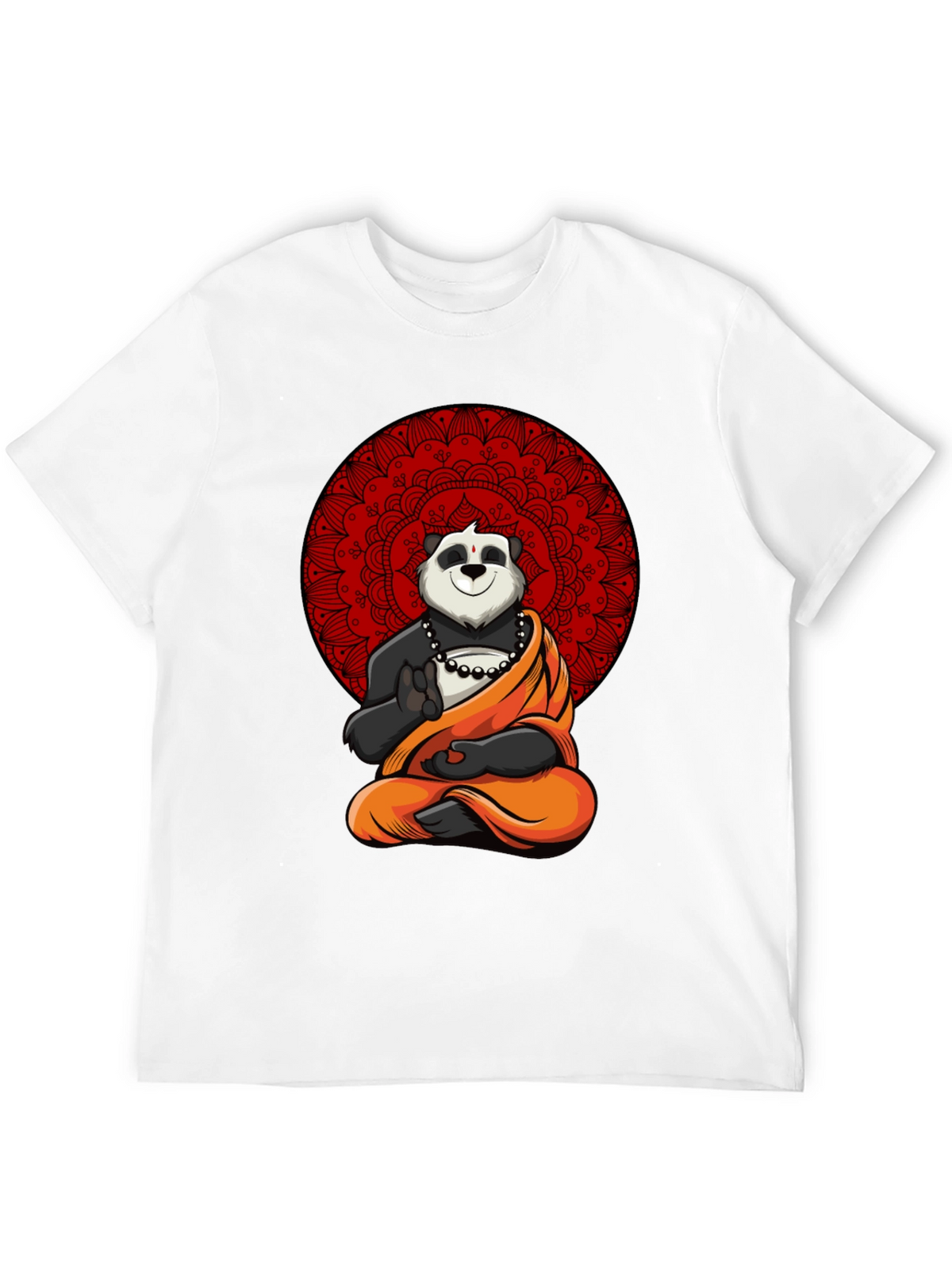 Zen Panda Mandala Graphic Tee - Meditating Comfort