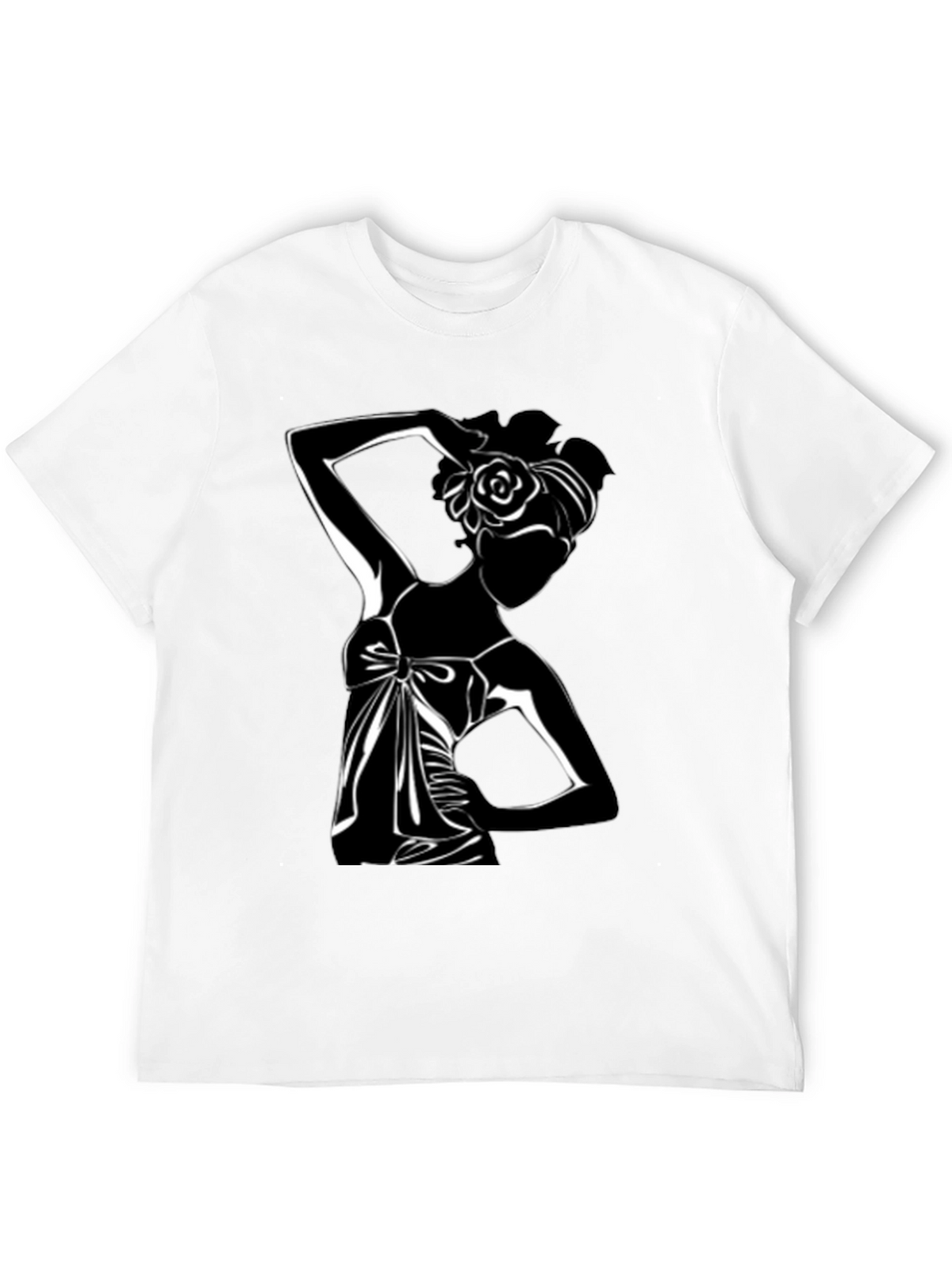 Elegant Silhouette Tee - Stylish Black Graphic T-Shirt