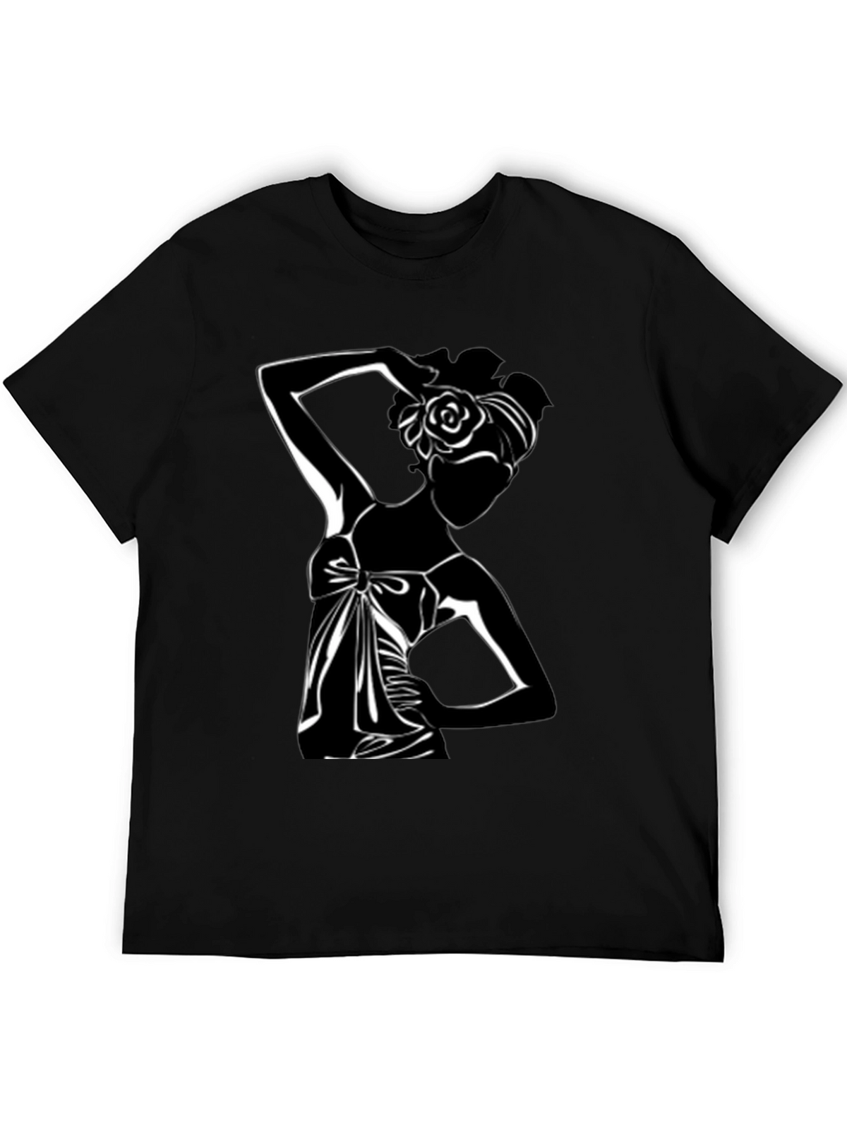 Elegant Silhouette Tee - Stylish Black Graphic T-Shirt
