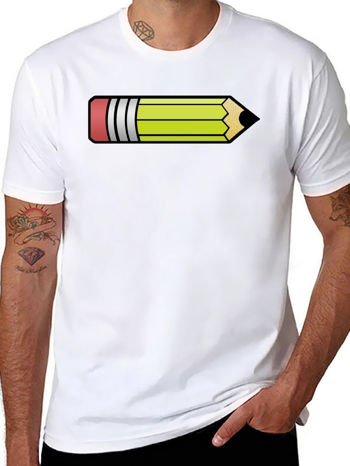 Pencil Graphic Black T-Shirt - Fun Artist Apparel
