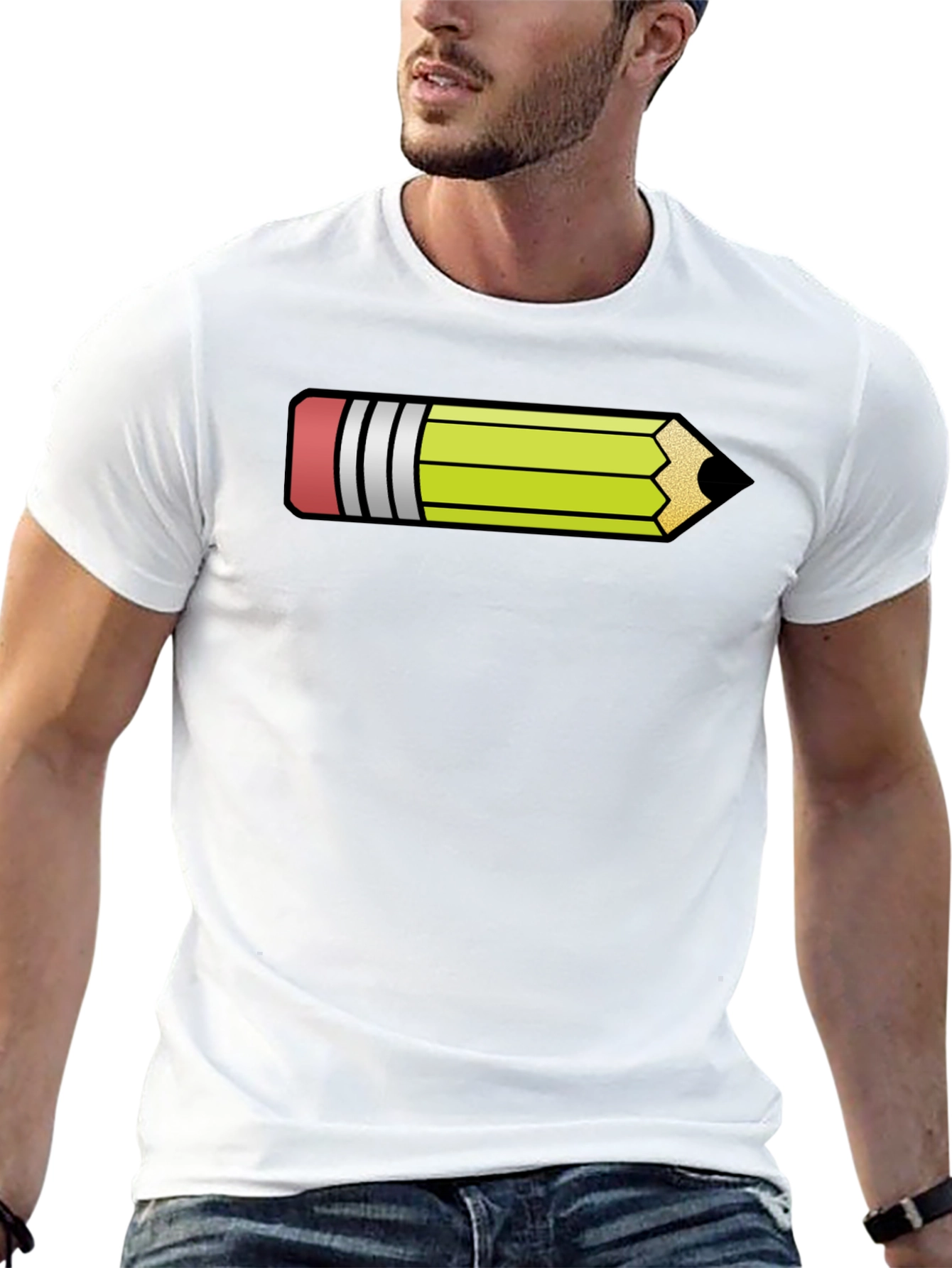 Pencil Graphic Black T-Shirt - Fun Artist Apparel