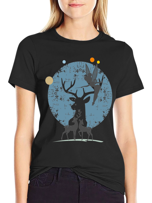 Deer & Fairy Graphic T-Shirt
