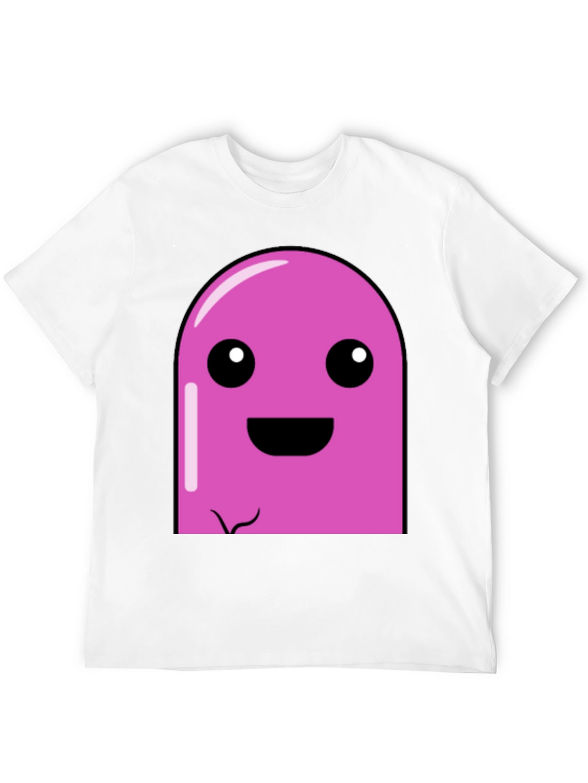 Pink Cartoon Character Graphic Black T-Shirt
