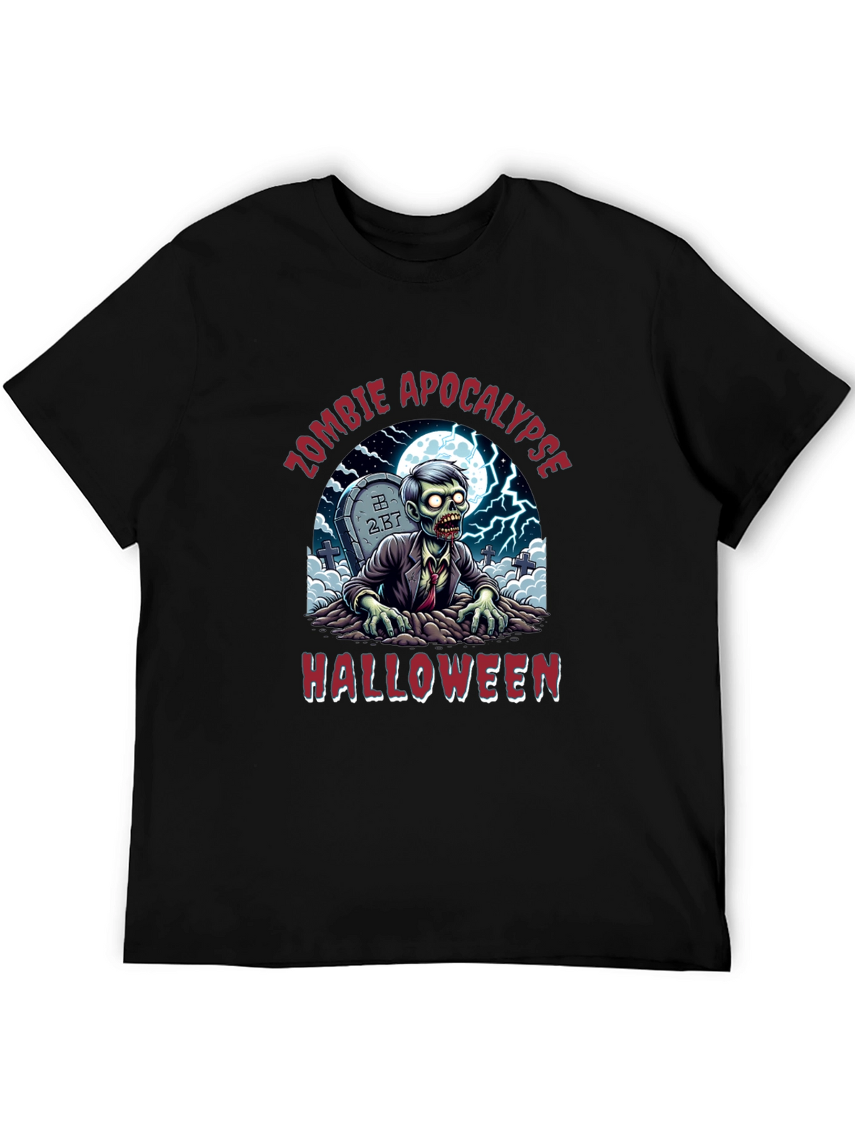 Zombie Apocalypse Halloween Graphic T-Shirt