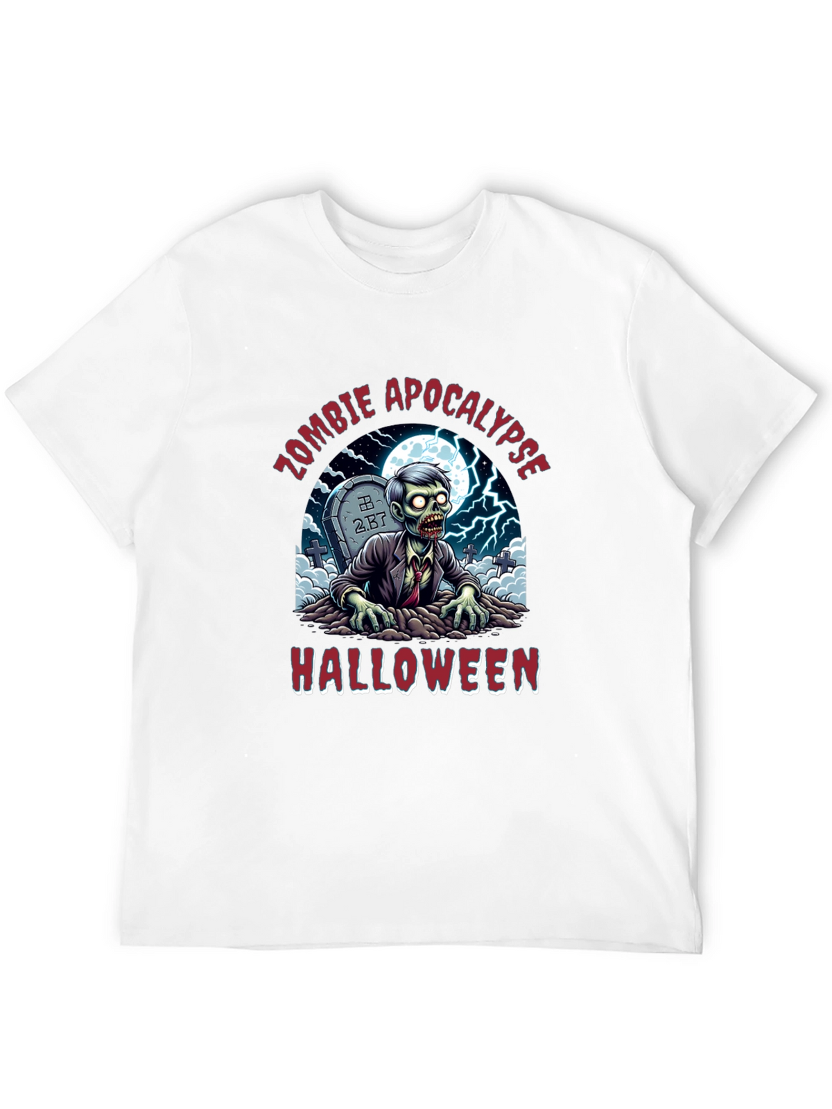 Zombie Apocalypse Halloween Graphic T-Shirt