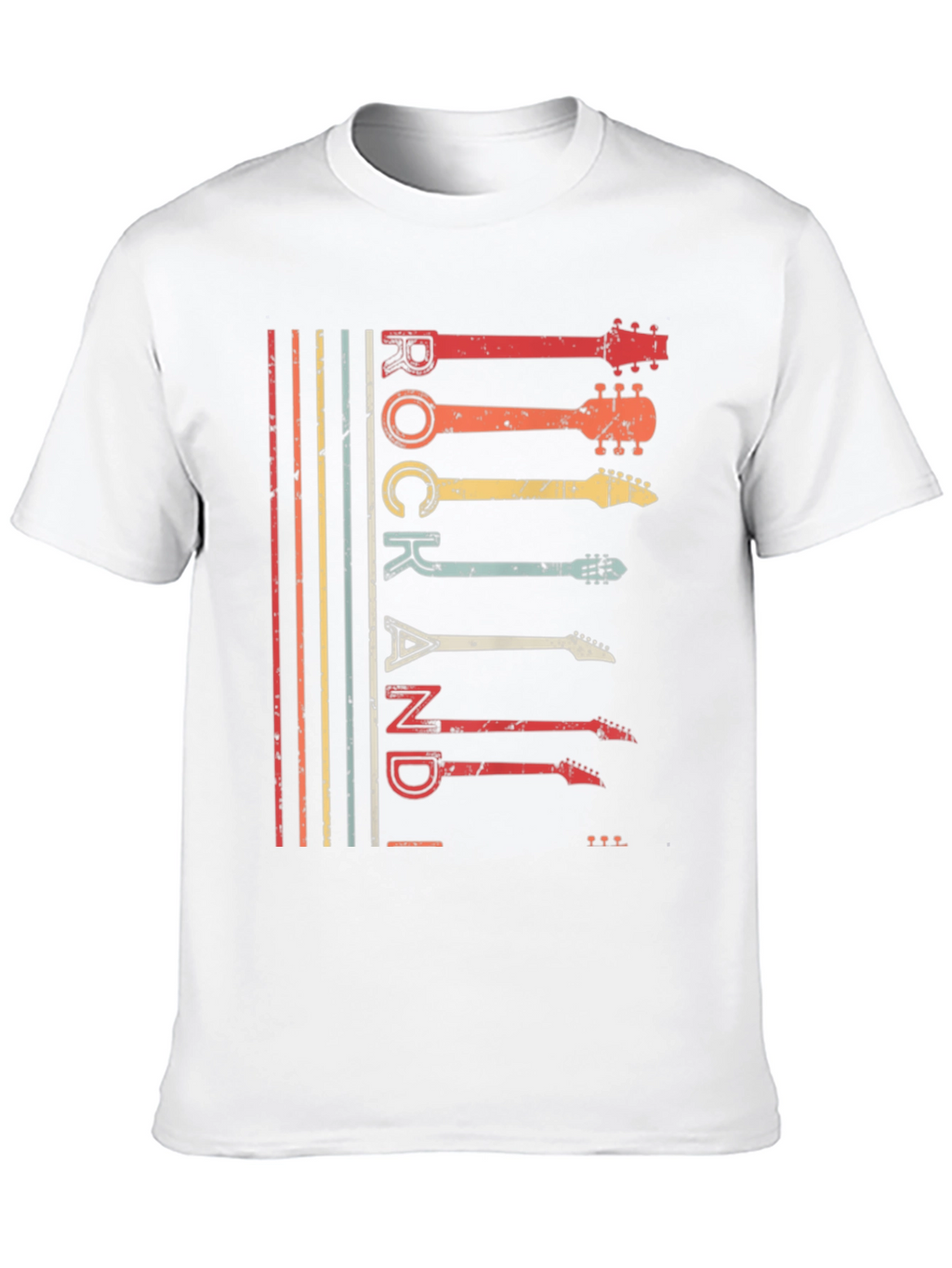 Retro Rock and Roll Guitar T-Shirt