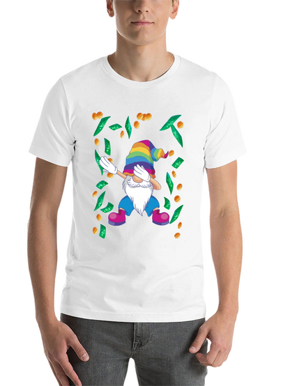 Dabbing Gnome T-Shirt - Lucky Rainbow Design