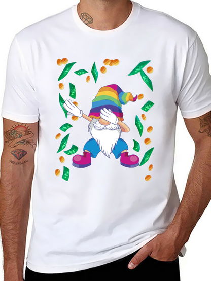 Dabbing Gnome T-Shirt - Lucky Rainbow Design