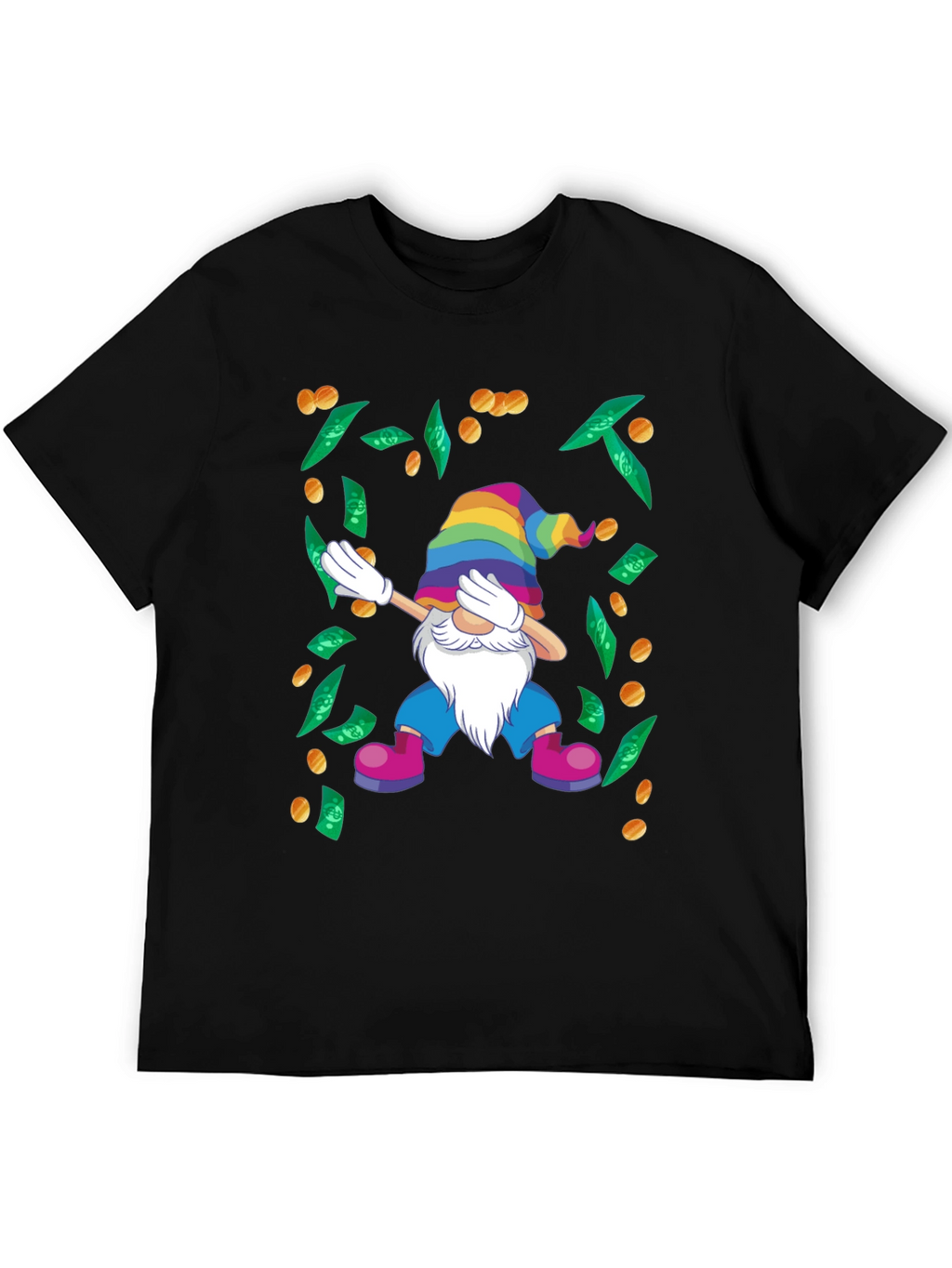 Dabbing Gnome T-Shirt - Lucky Rainbow Design