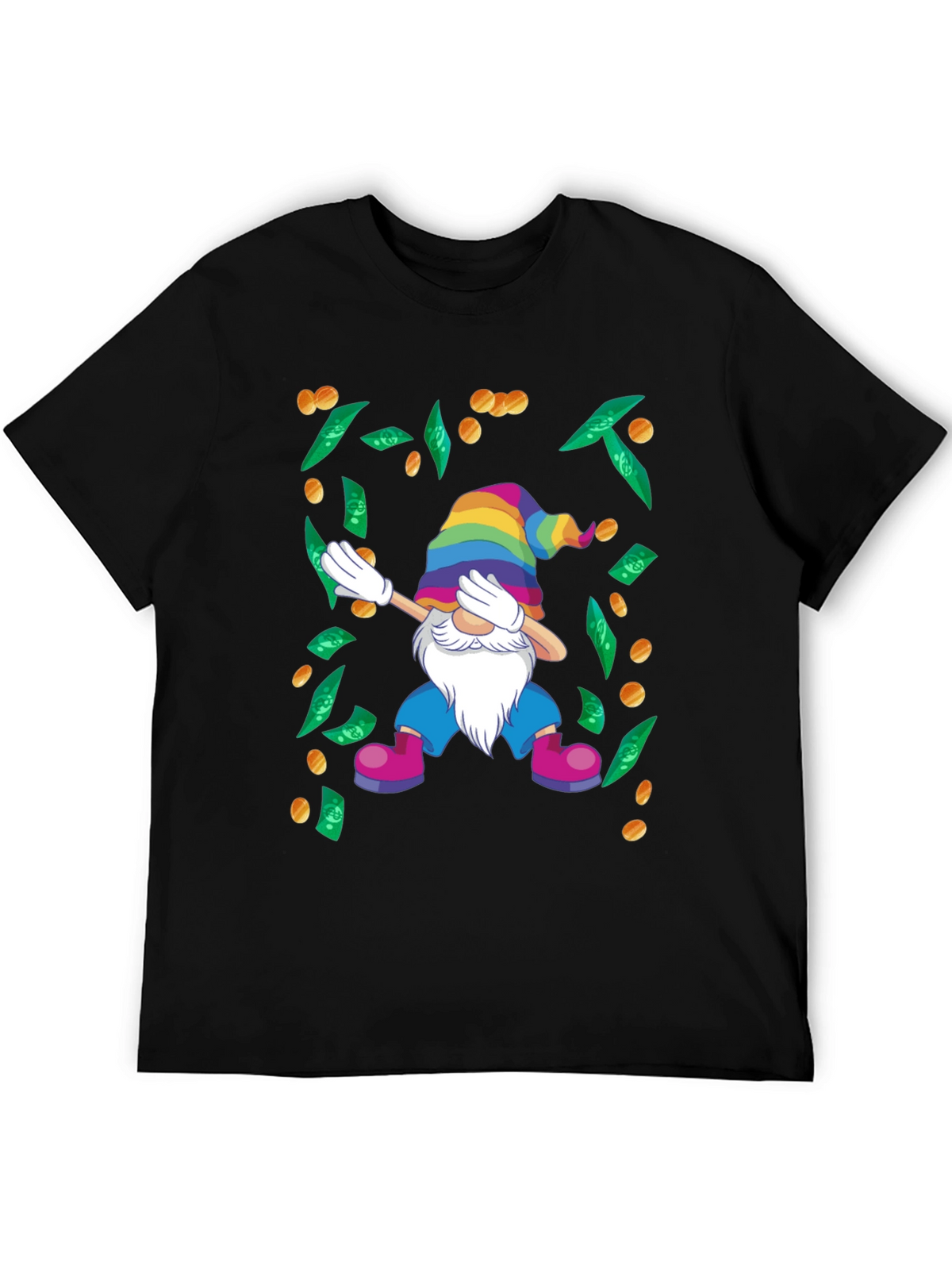Dabbing Gnome T-Shirt - Lucky Rainbow Design